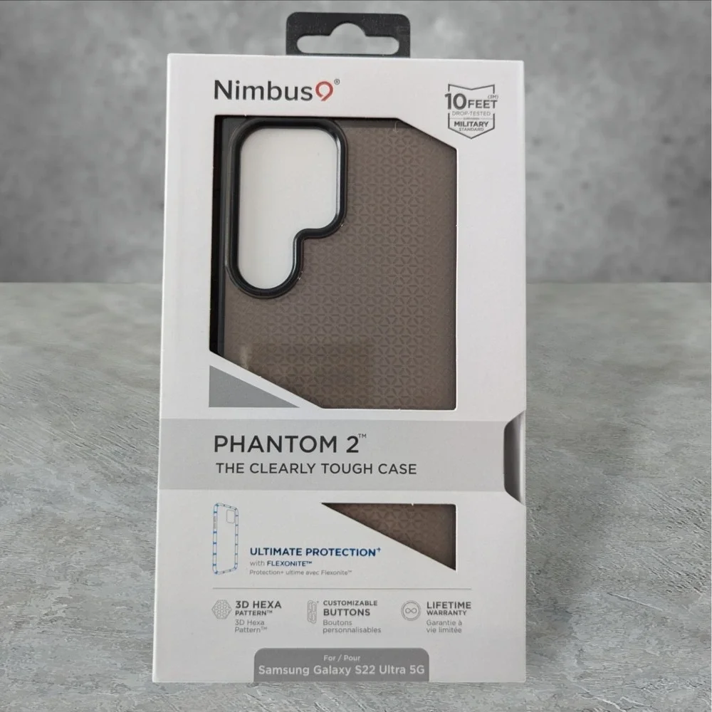 Nimbus9 Phantom 2 Case for Samsung Galaxy S22 Ultra 5G 3D Hexa Gray W6